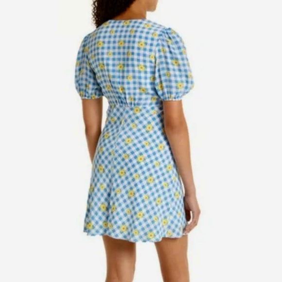 STAUD Milla Print Minidress in
Gingham Daisy Plaid blue
Size 10 NWT - Picture 6 of 6